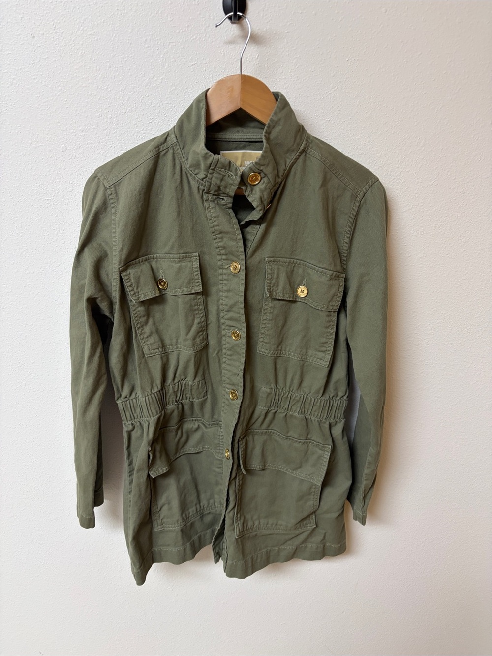 Michael Kors Women's Olive Utility Jacket with Cinched Waist size M